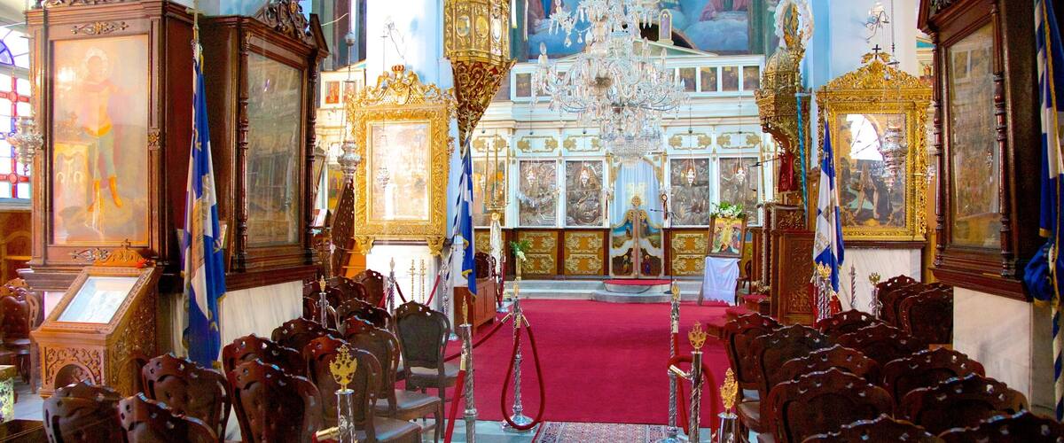 Chania showing interior views, a church or cathedral and religious elements