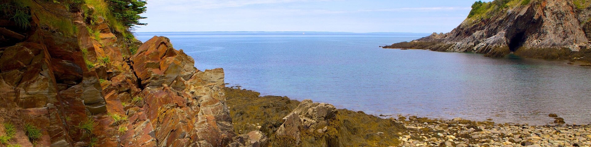 Smuggler\'s Cove which includes rocky coastline and a pebble beach