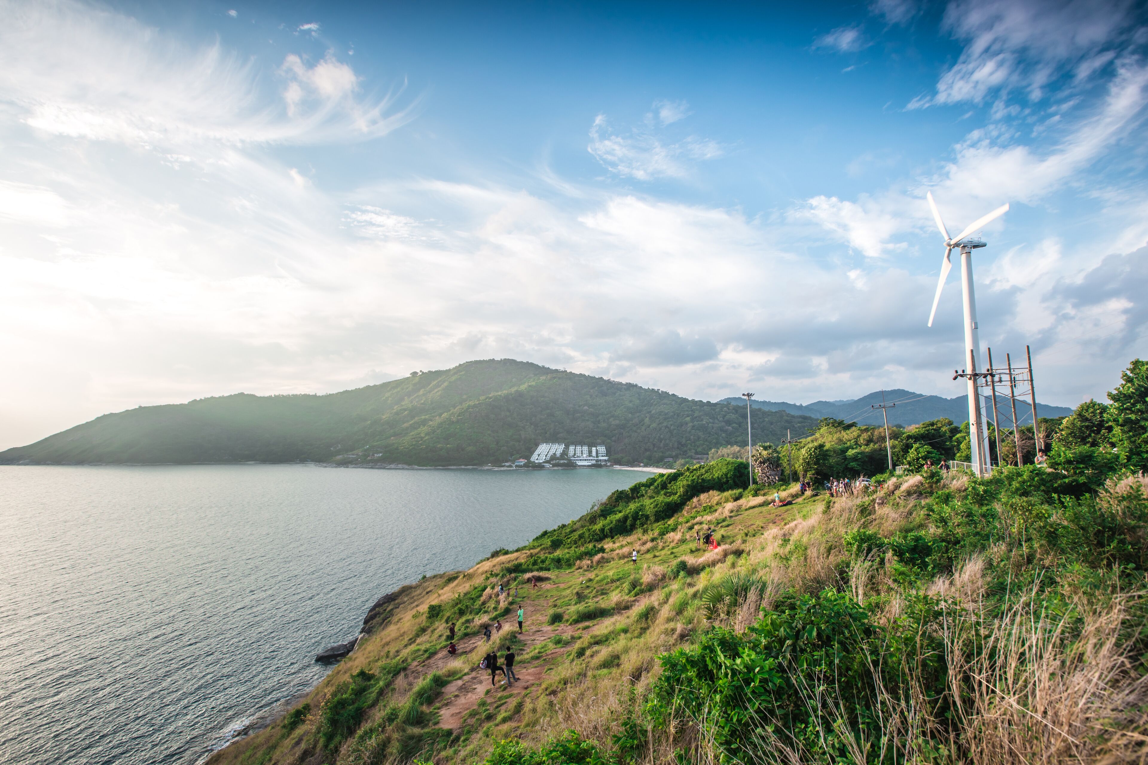 Island bay view at Windmill Viewpoint.  Phuket ,Phuket Province Thailand
