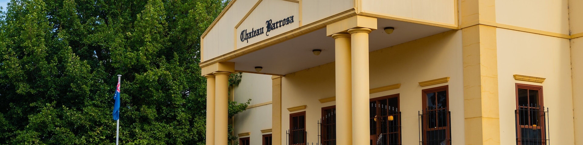 Barossa Chateau showing signage and heritage architecture