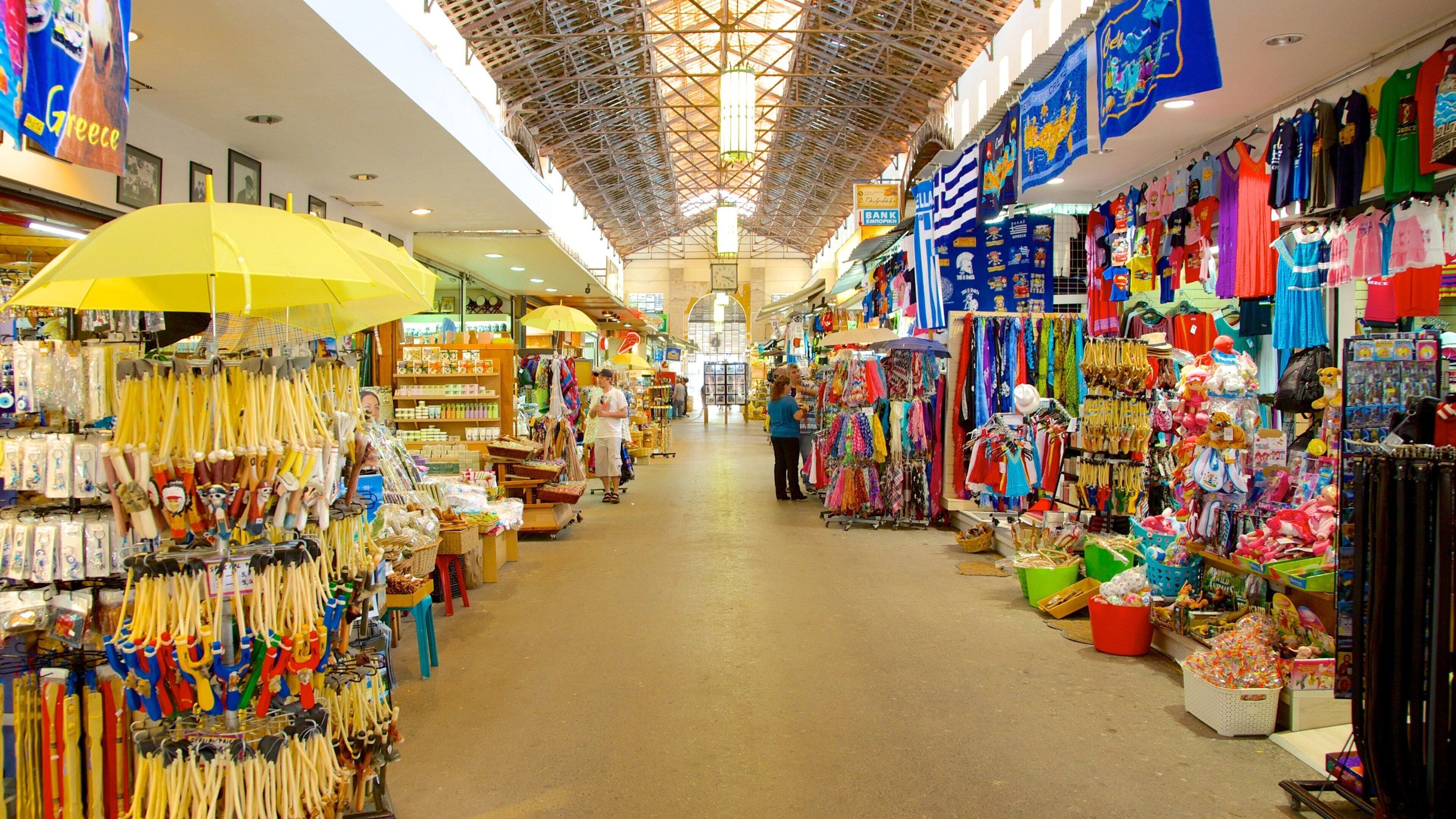 Chania which includes interior views and markets
