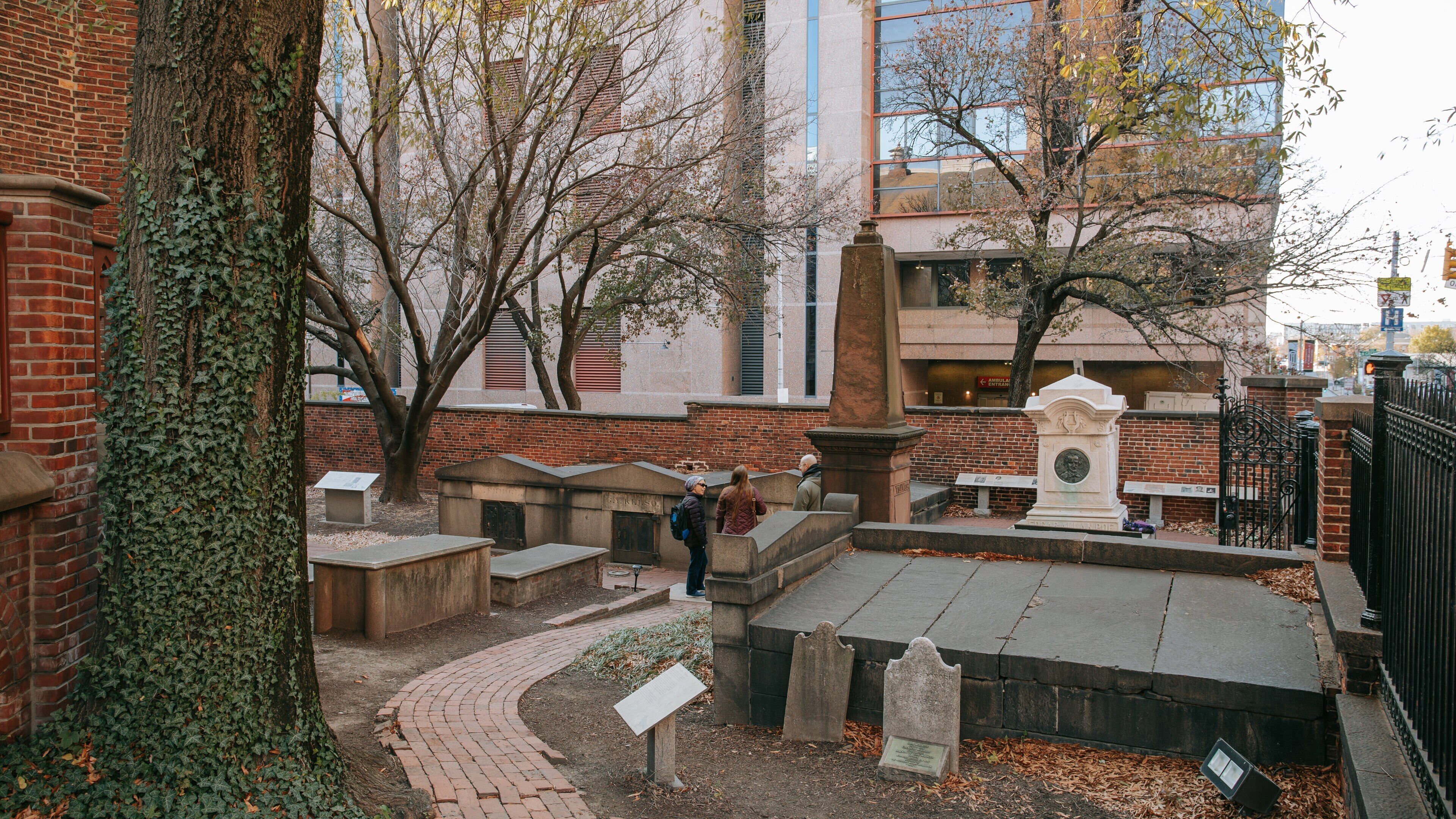 Edgar Allan Poe\'s Gravesite and Memorial which includes a cemetery