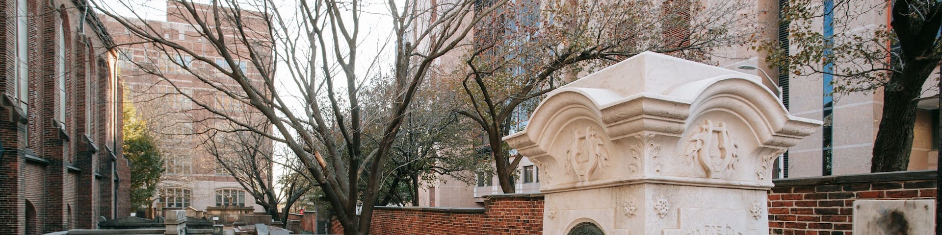 Edgar Allan Poe\'s Gravesite and Memorial which includes a cemetery