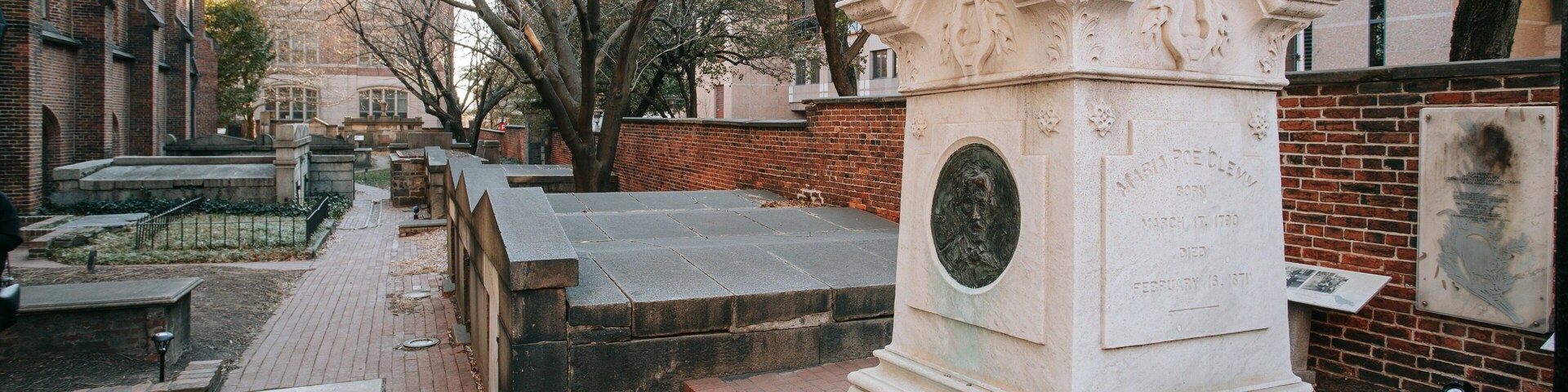Edgar Allan Poe\'s Gravesite and Memorial which includes a cemetery