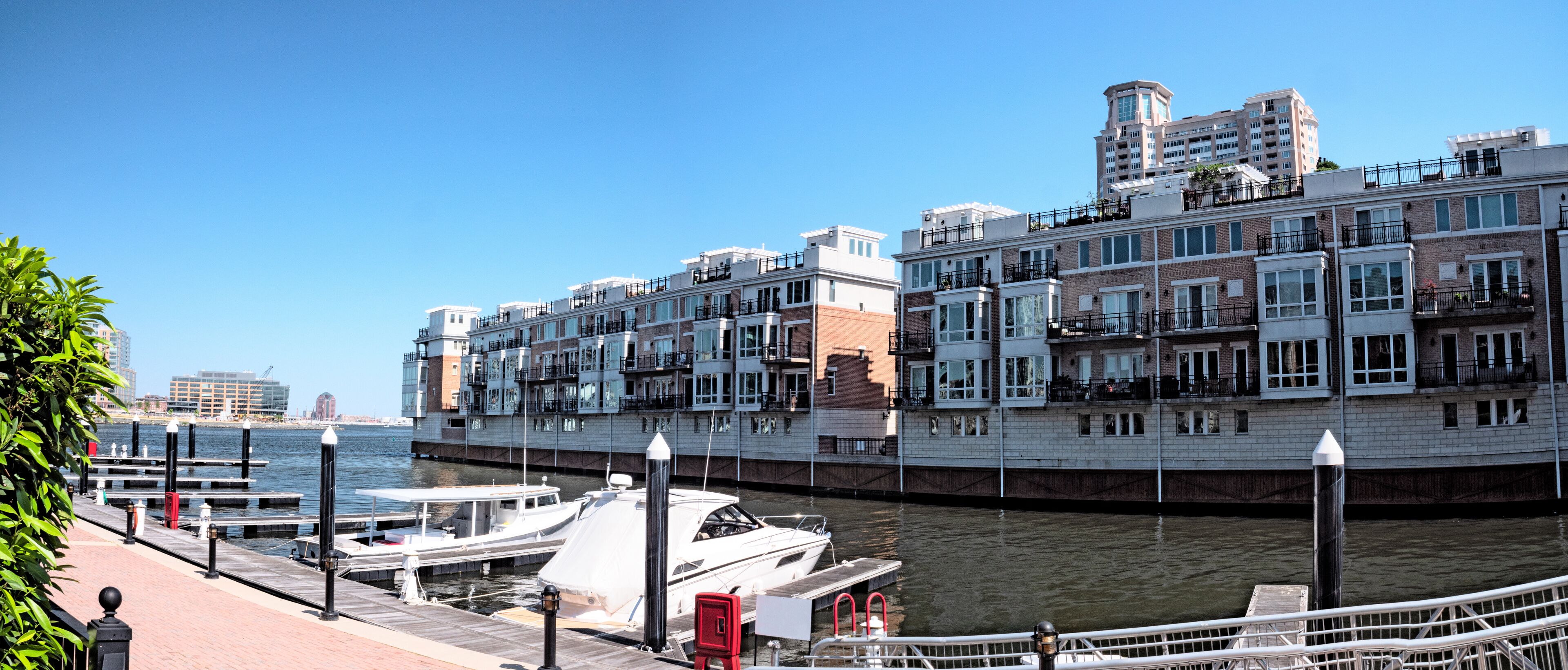 Baltimore Maryland Inner Harbor Waterfront Boardwalk Housing