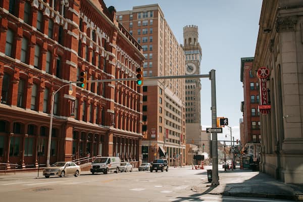 Bromo Seltzer Arts Tower featuring a city and a high rise building