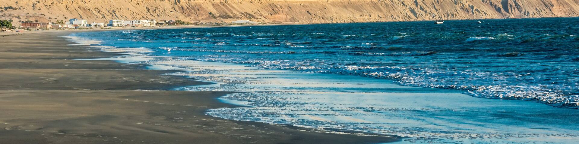 Colan beach in the peruvian coast at Piura Peru