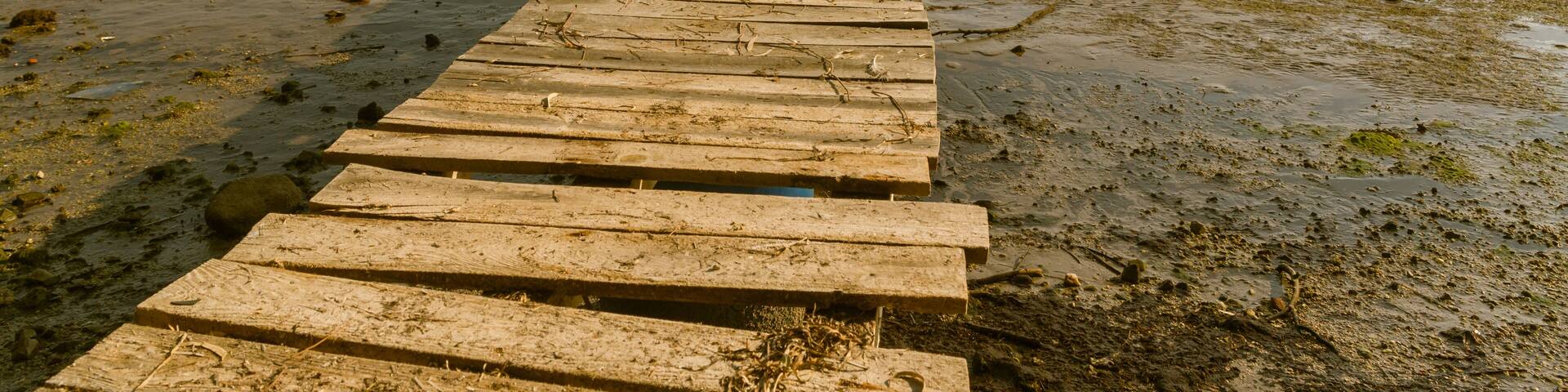 planks, wooden sea entrance, Stilida Greece