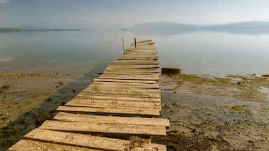 planks, wooden sea entrance, Stilida Greece