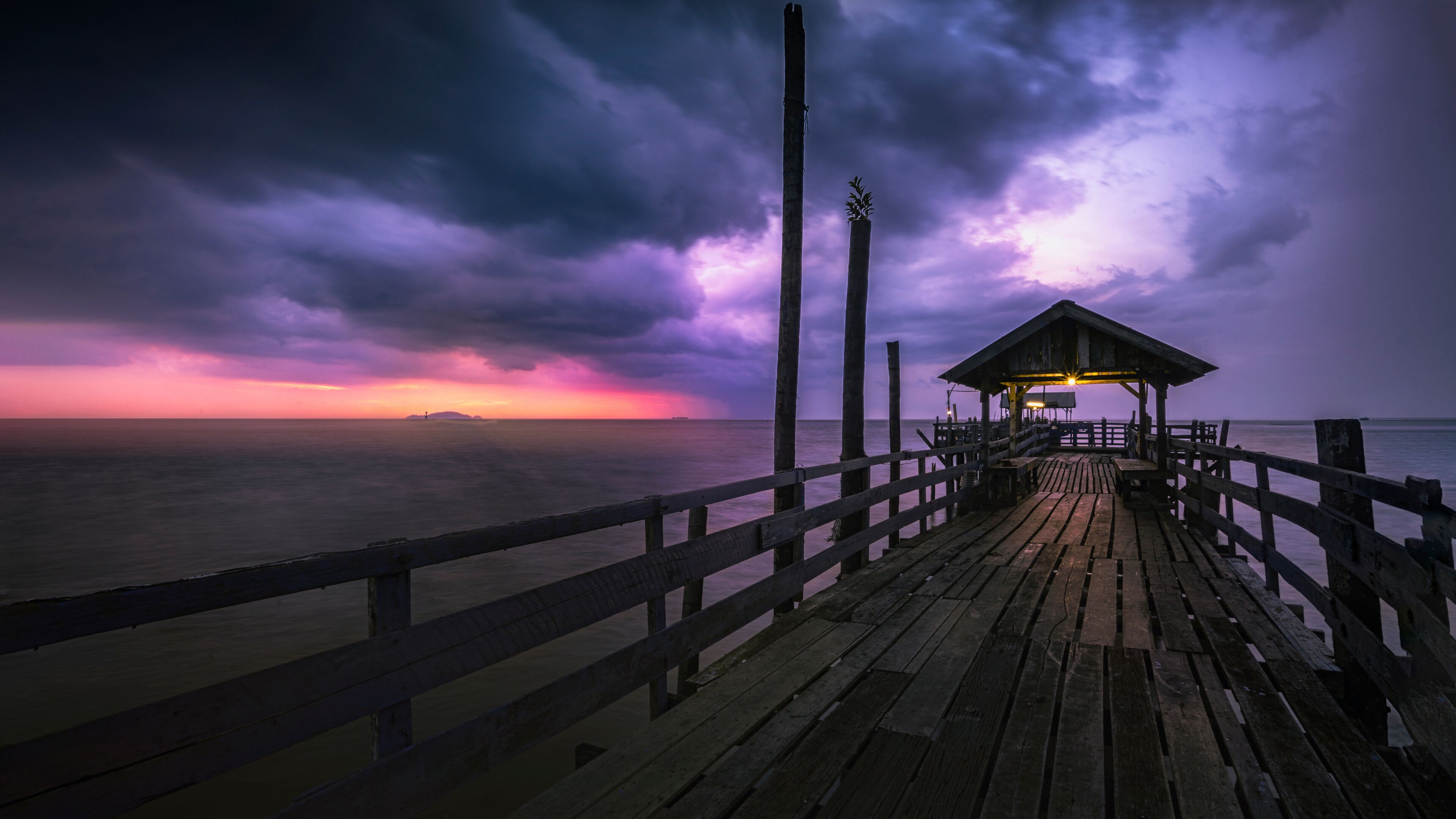 A dramatic rainy sunset in pontian kecil