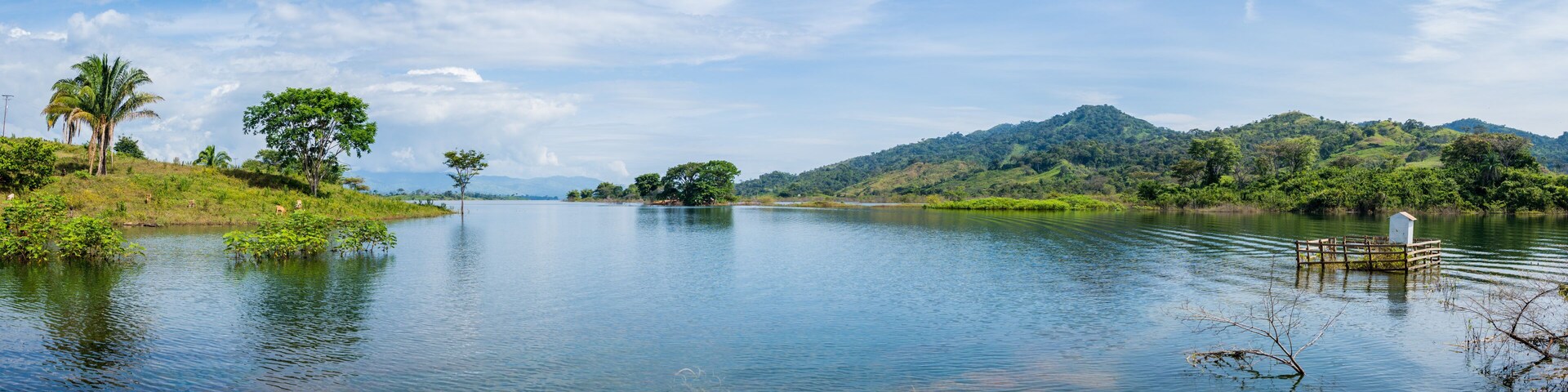 Panoramic view of Barinas dam. Barinas State, Venezuela