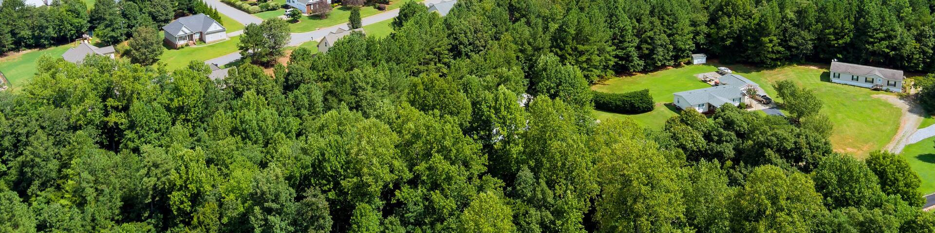 Aerial top view of Boiling Springs at beautiful town urban near forest landscape the South Carolina US