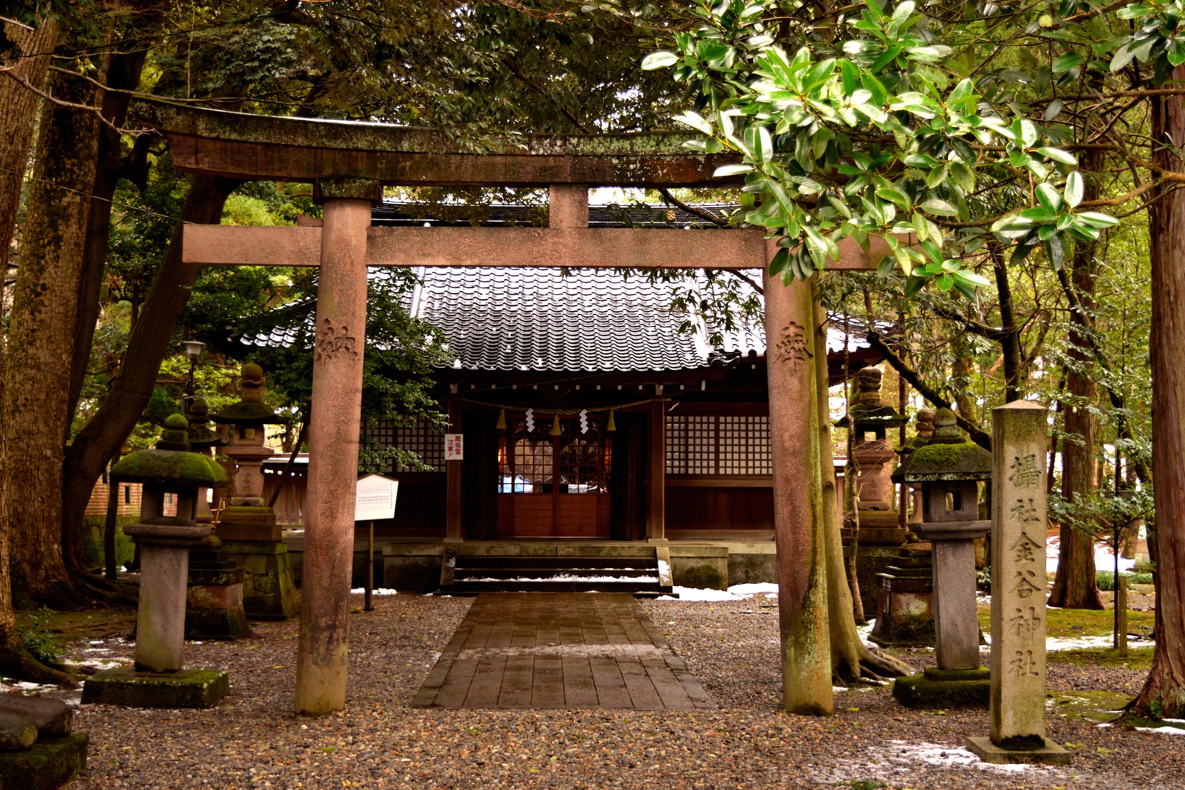 View of the Oyama shrine during the winter season