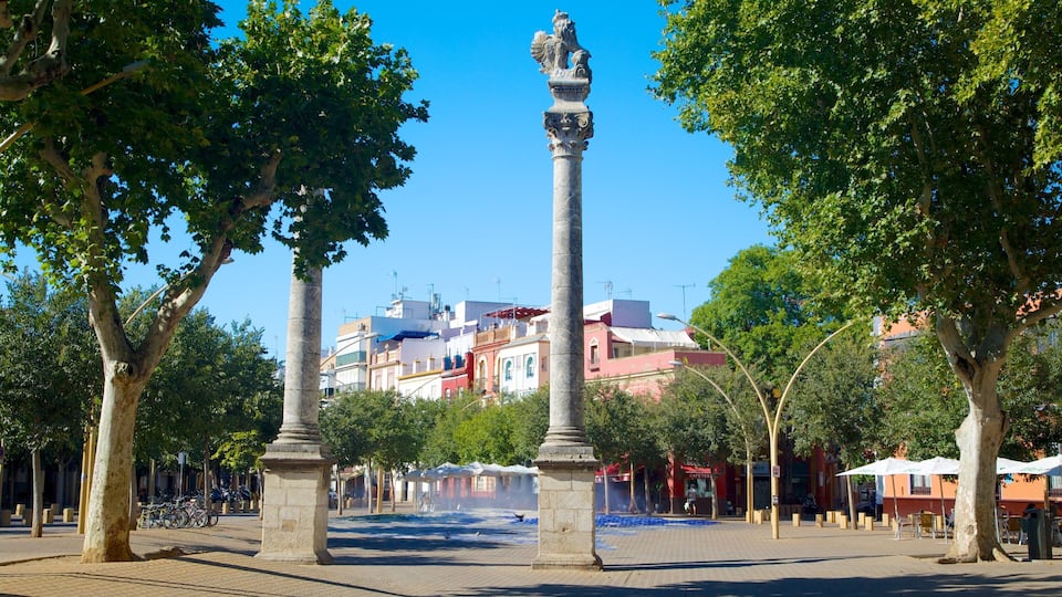 Plaza de la Alameda Square featuring a square or plaza, a city and a statue or sculpture