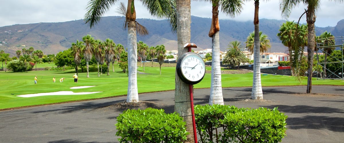 Golf Costa Adeje mostrando golfe e cenas tropicais