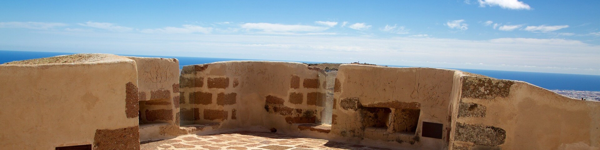 Santa Barbara Castle showing chateau or palace and desert views