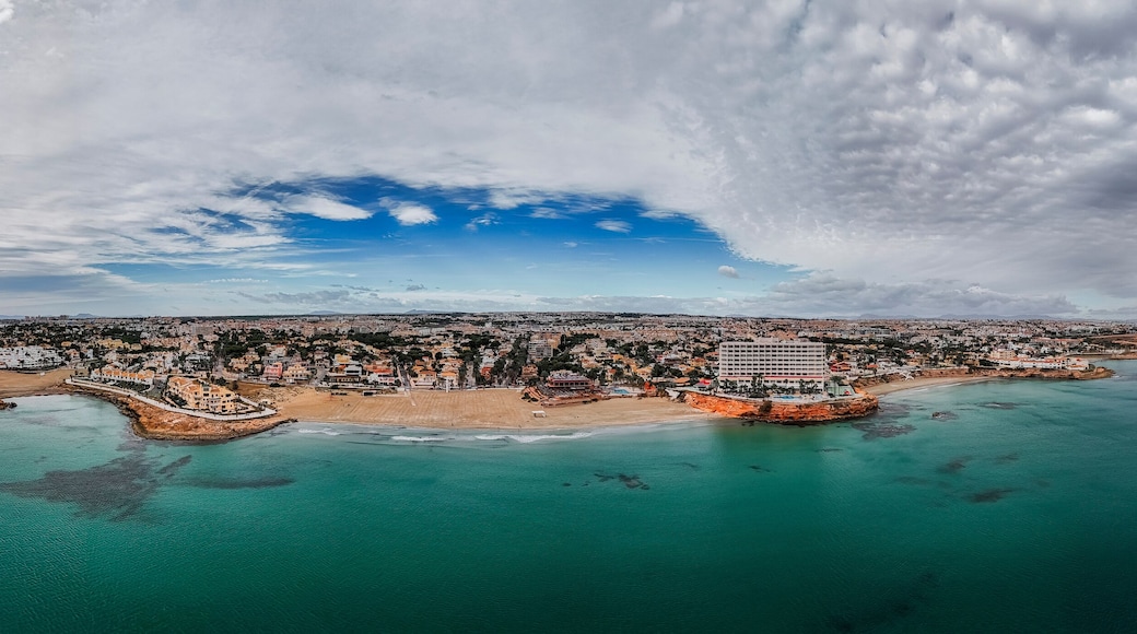 Aerial view of the beaches and coves of Orihuela Costa, Alicante province, Spain