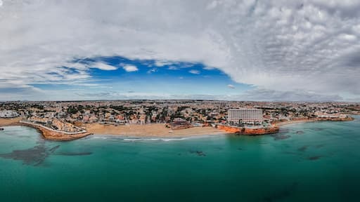 Aerial view of the beaches and coves of Orihuela Costa, Alicante province, Spain