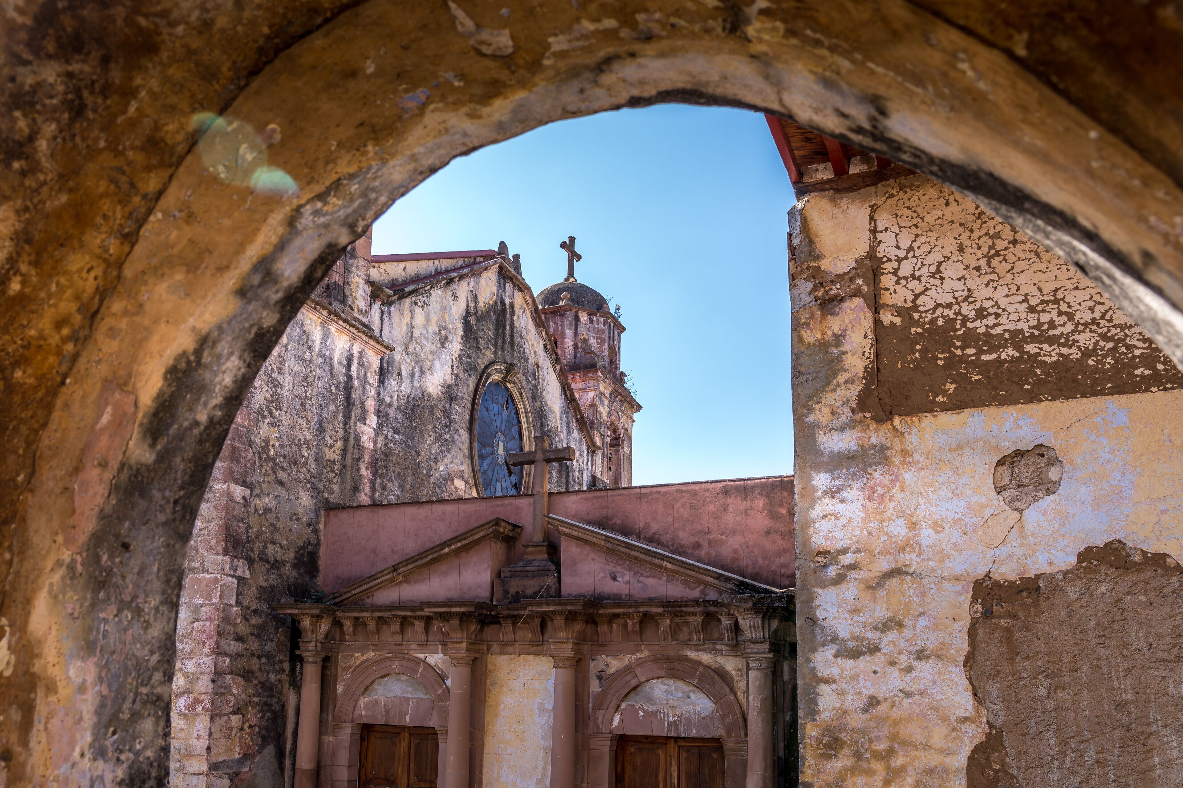 Old Church court yard in Patzcuaro, Mexico 