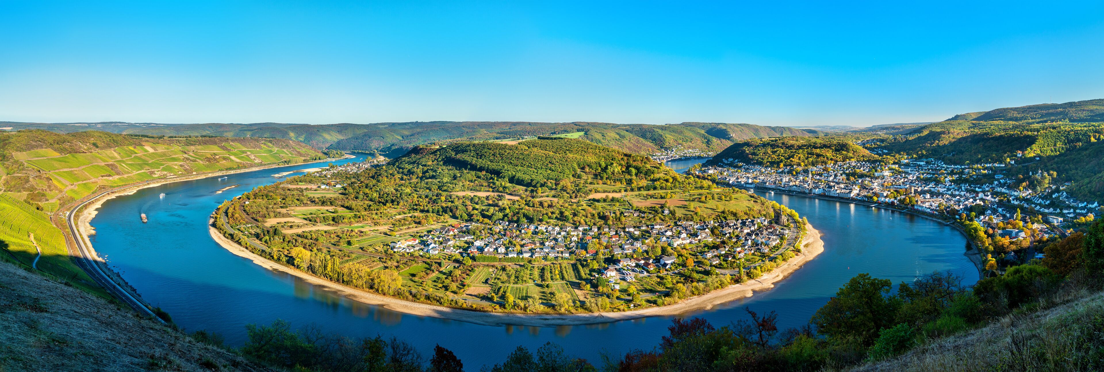 The great loop of the Rhine at Boppard in Germany