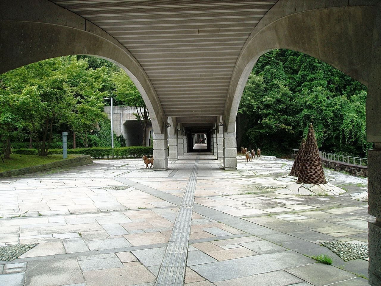 Pedway to the Main Bldg., Miyagi University, located in Taiwa, Miyagi, Japan.