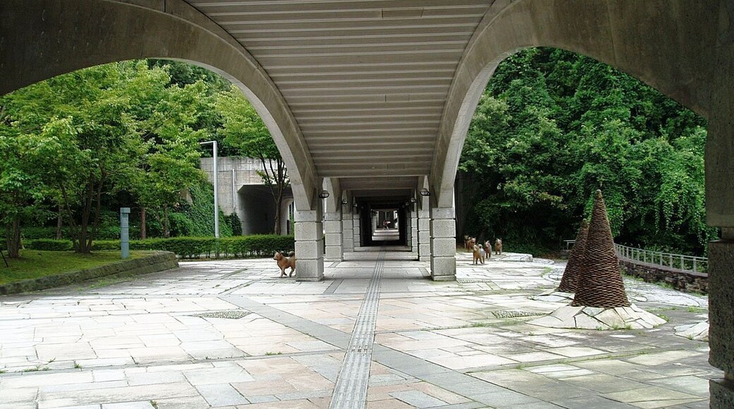 Pedway to the Main Bldg., Miyagi University, located in Taiwa, Miyagi, Japan.