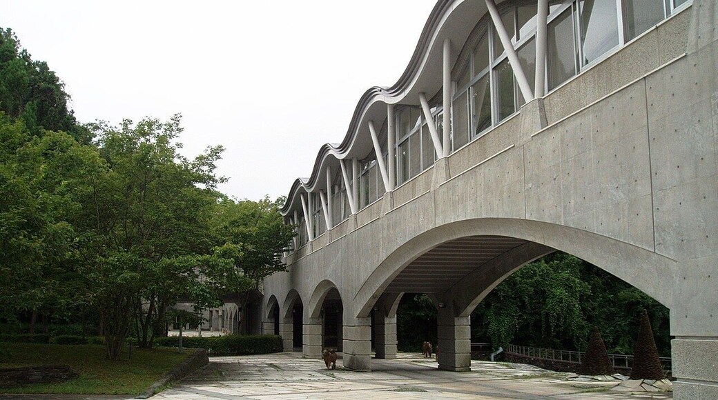 Pedway between the Main Bldg. and the Exchange Center Bldg., Miyagi University, located in Taiwa, Miyagi, Japan.