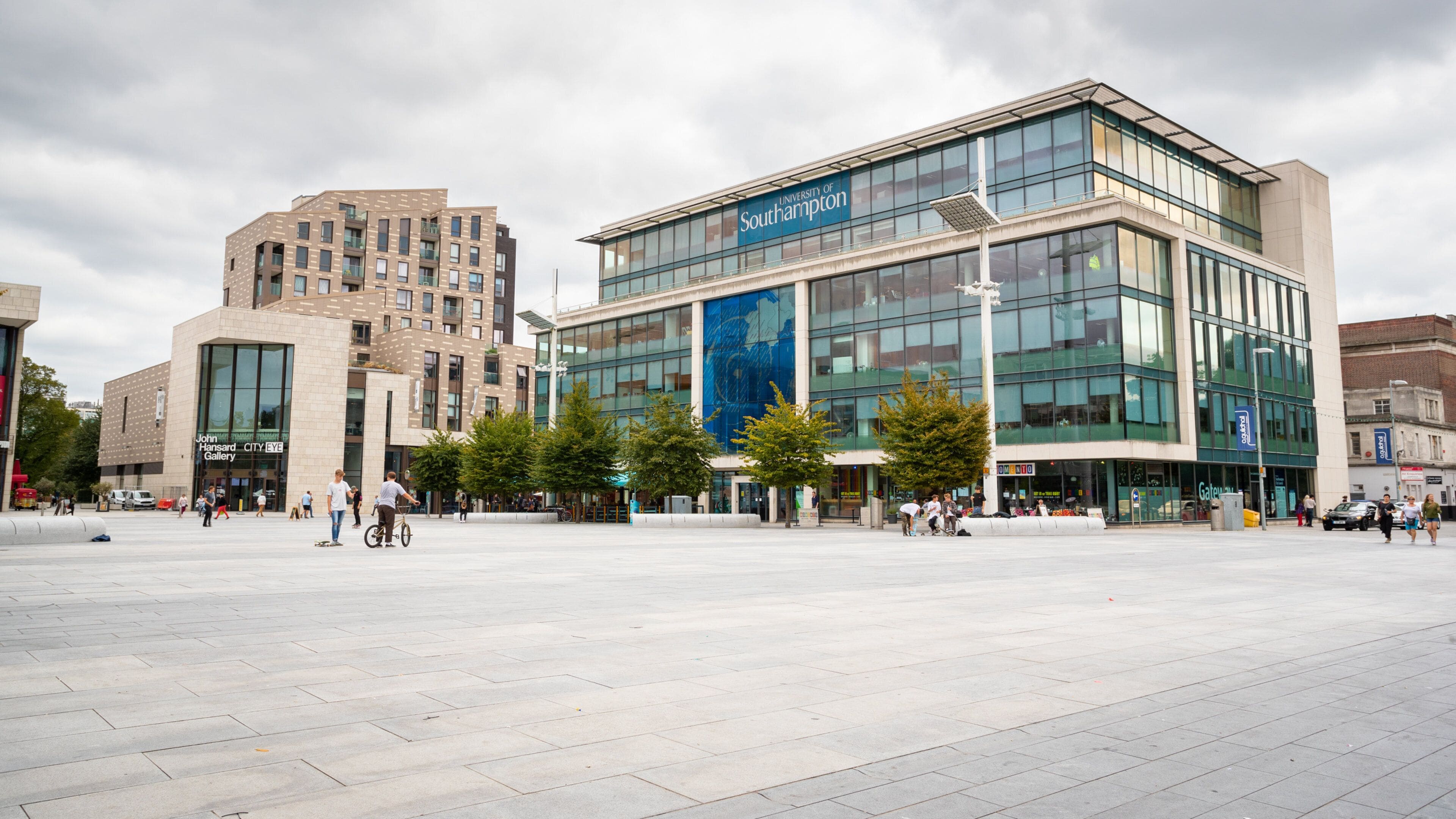 Solent University which includes a square or plaza