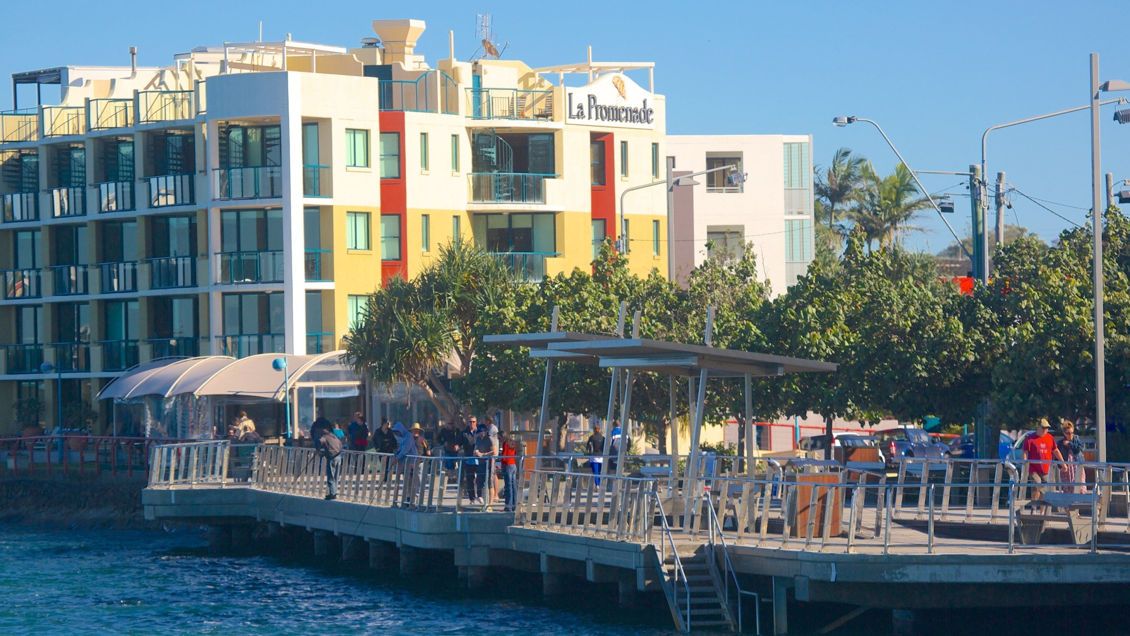 Bulcock Beach showing general coastal views and a coastal town