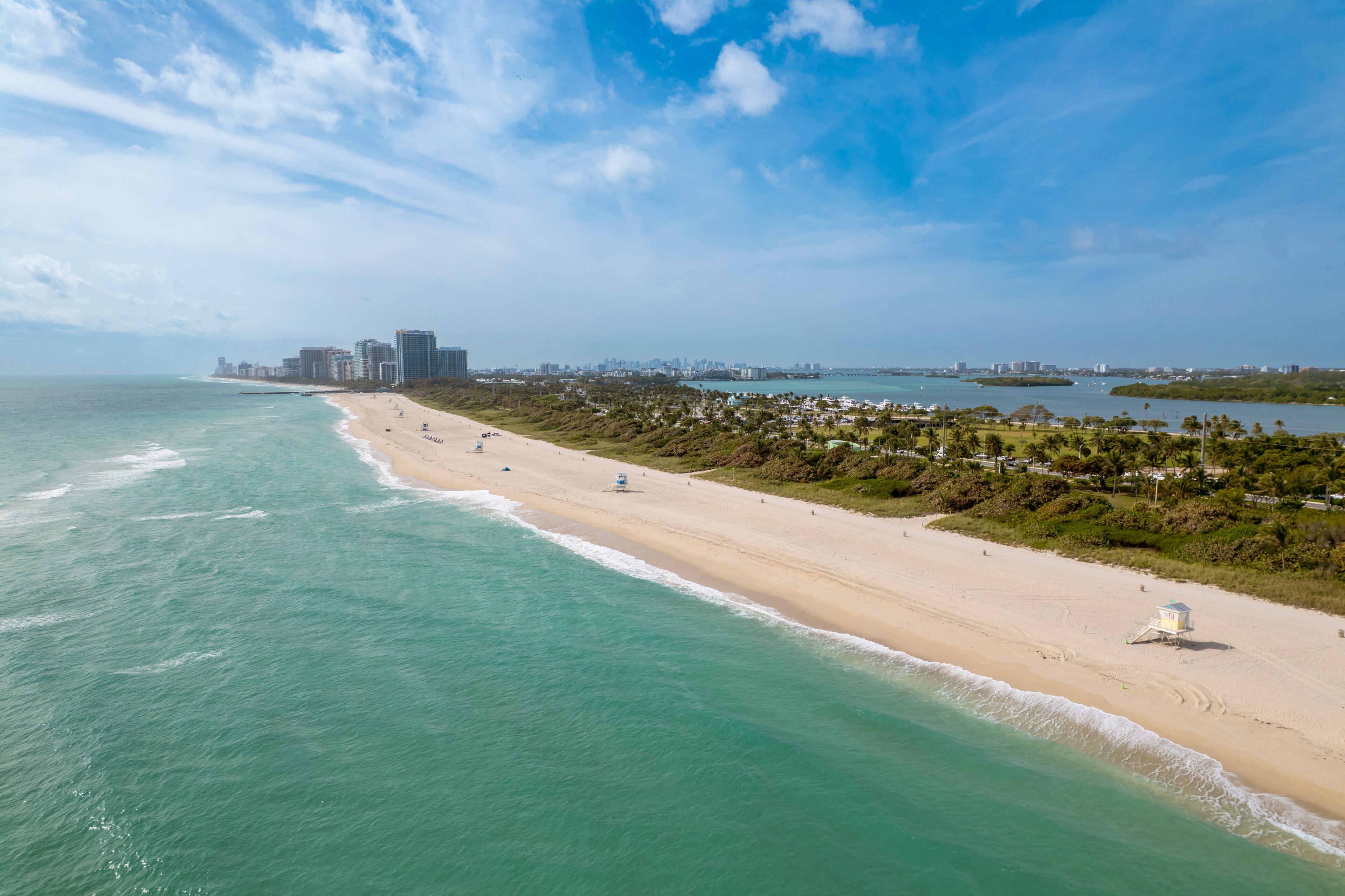 Haulover Beach, United States – View toward Bal Harbour and Downtown Miami