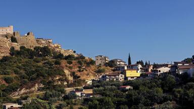 Panoramic image of Santa Severina village, Calabria, Italy.