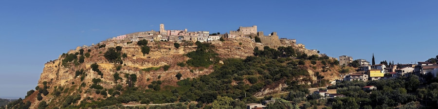 Panoramic image of Santa Severina village, Calabria, Italy.