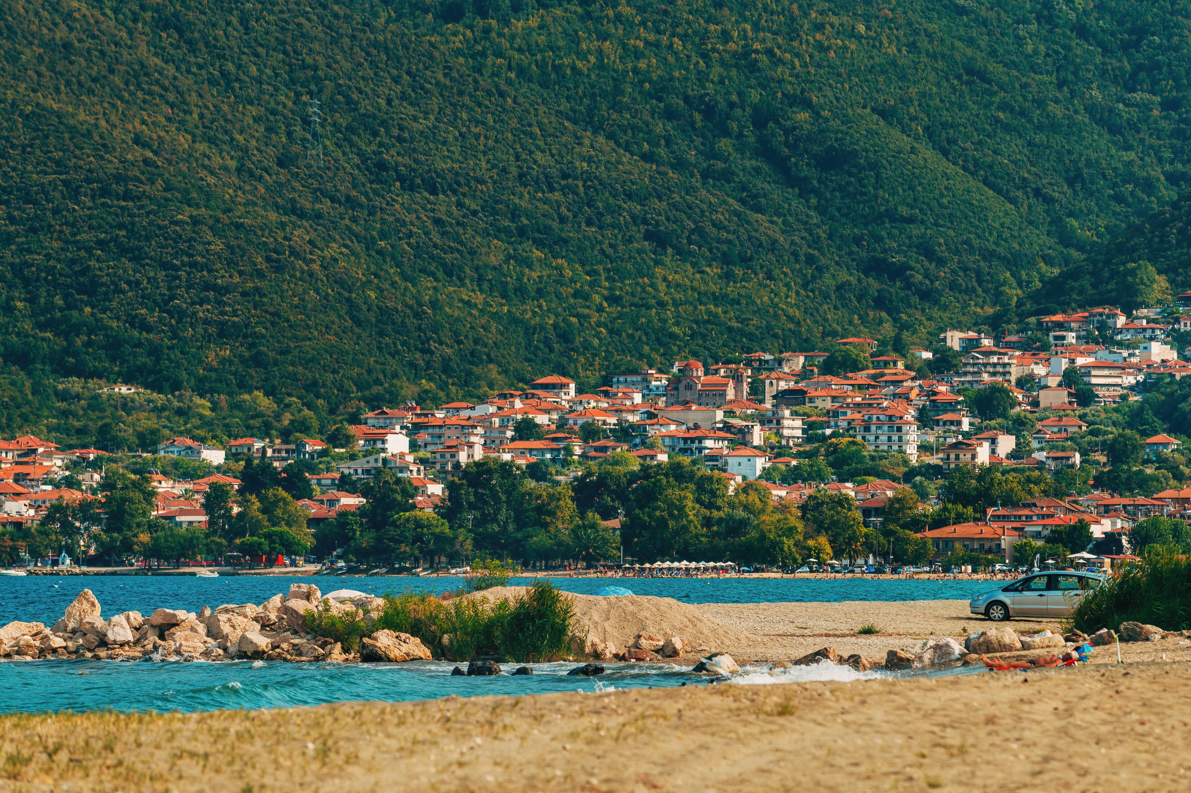 Stavros, a town and in Volvi municipality in Greece, popular tourist travel destination for summer holiday vacation