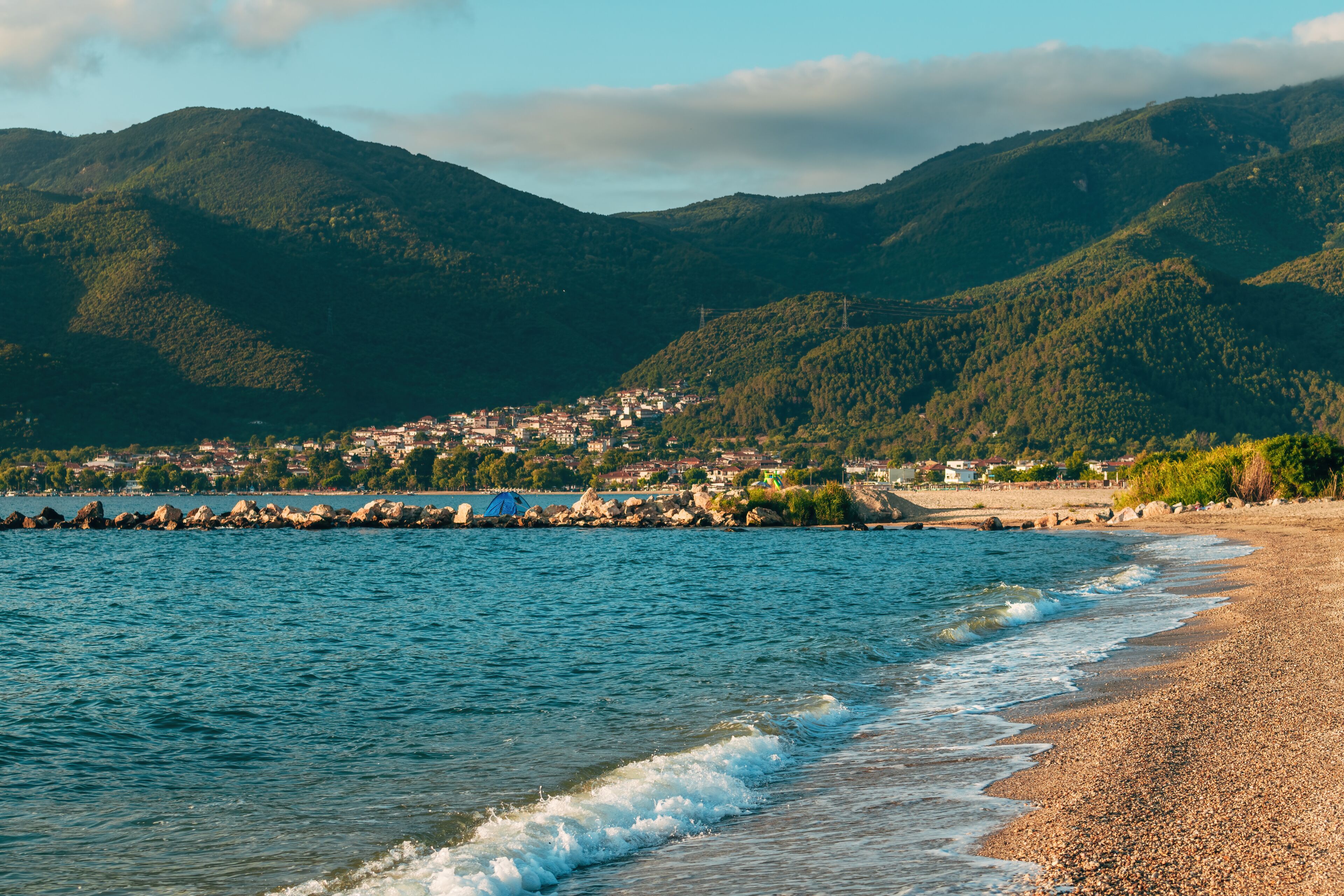 Stavros, a town and in Volvi municipality in Greece, popular tourist travel destination for summer holiday vacation