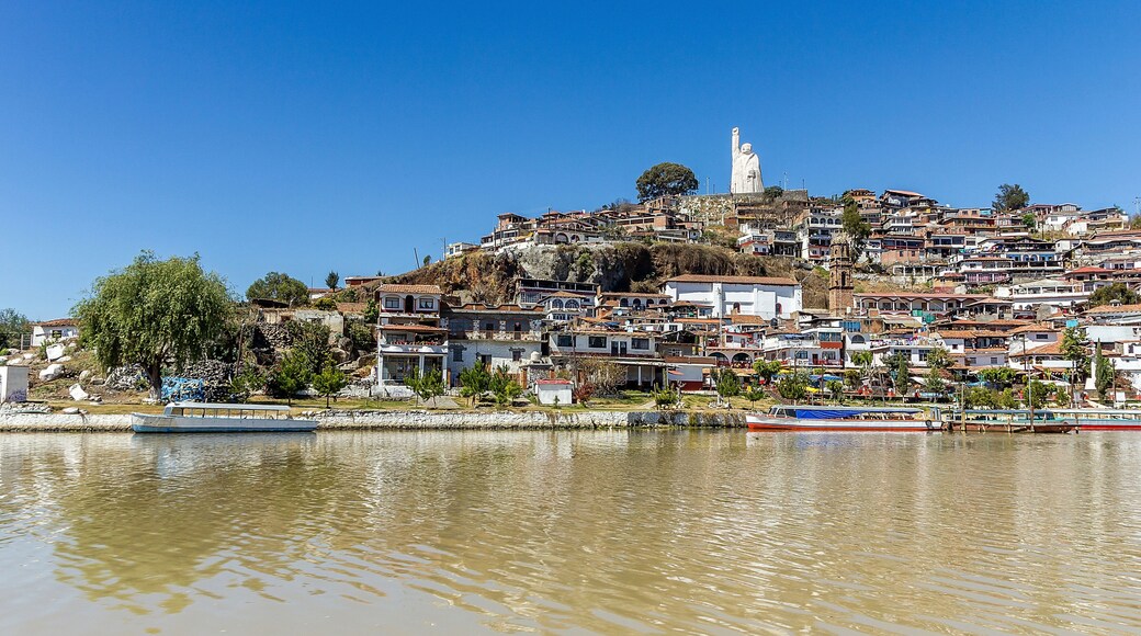 View of the Island of Janitzio, Mexico from Lake Patzcuaro