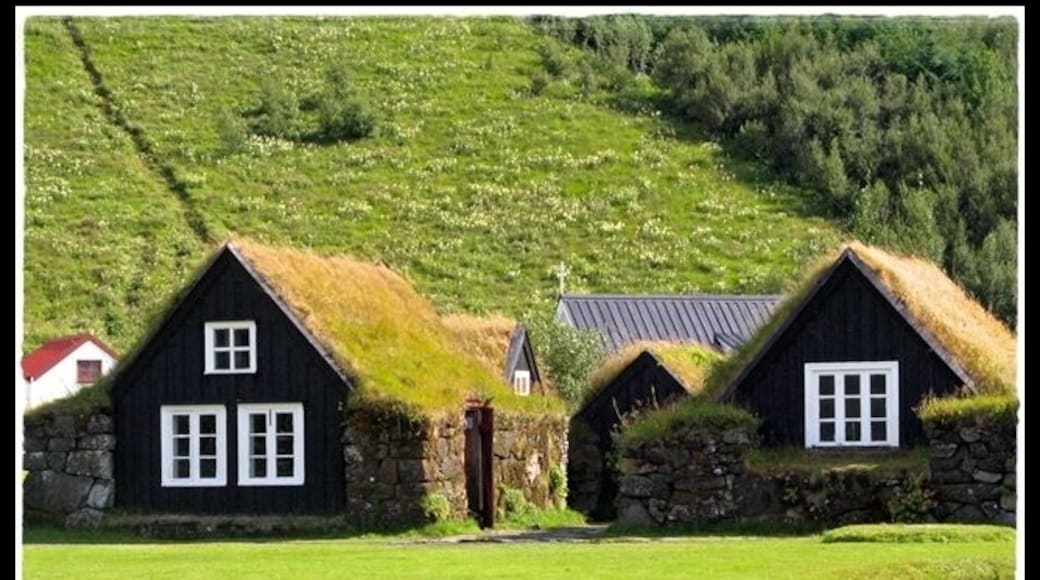 typical houses near Skogafoss