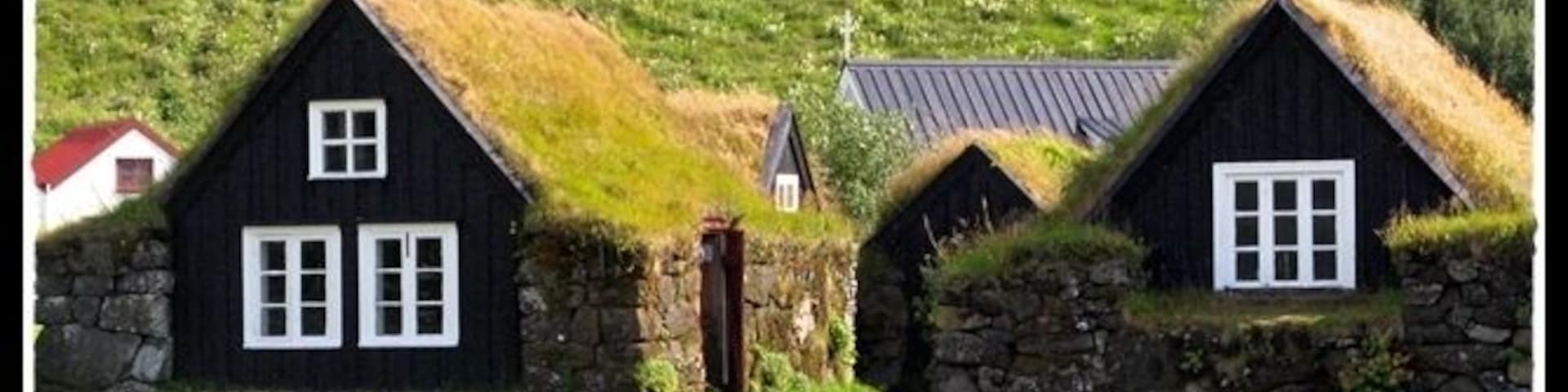 typical houses near Skogafoss