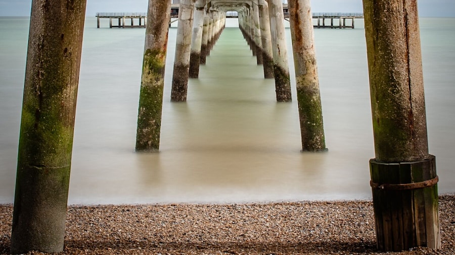 A long exposure shot of under Deal Pier in Kent.