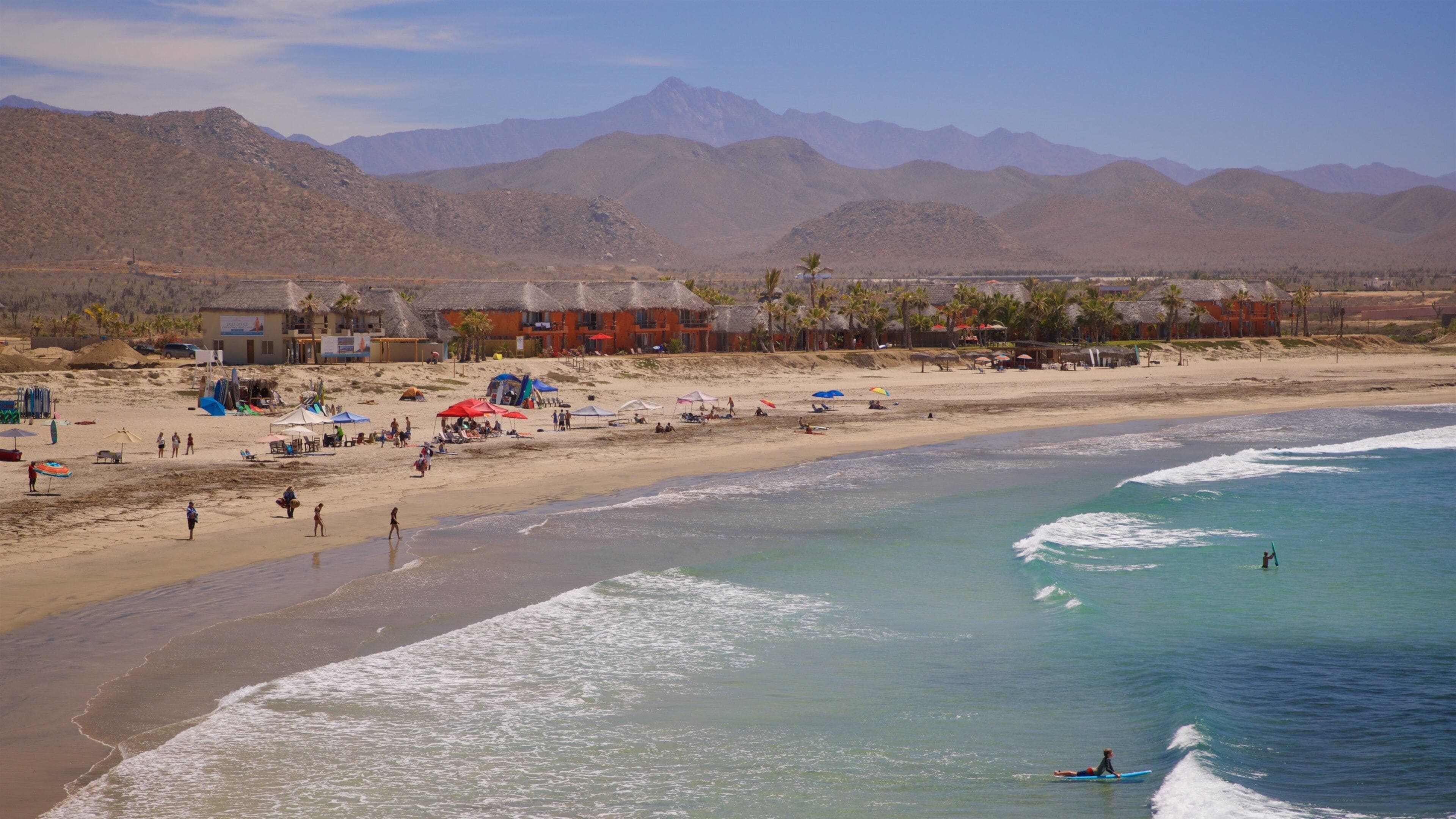 Los Cerritos Beach showing general coastal views, a beach and landscape views