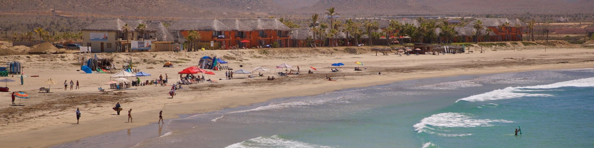 Los Cerritos Beach showing general coastal views, a beach and landscape views