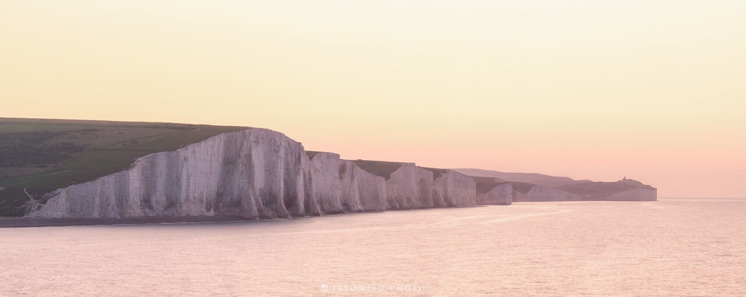 Saharan sands blown in from Hurricane Ophelia created a pink sunrise over the Seven Sisters, UK