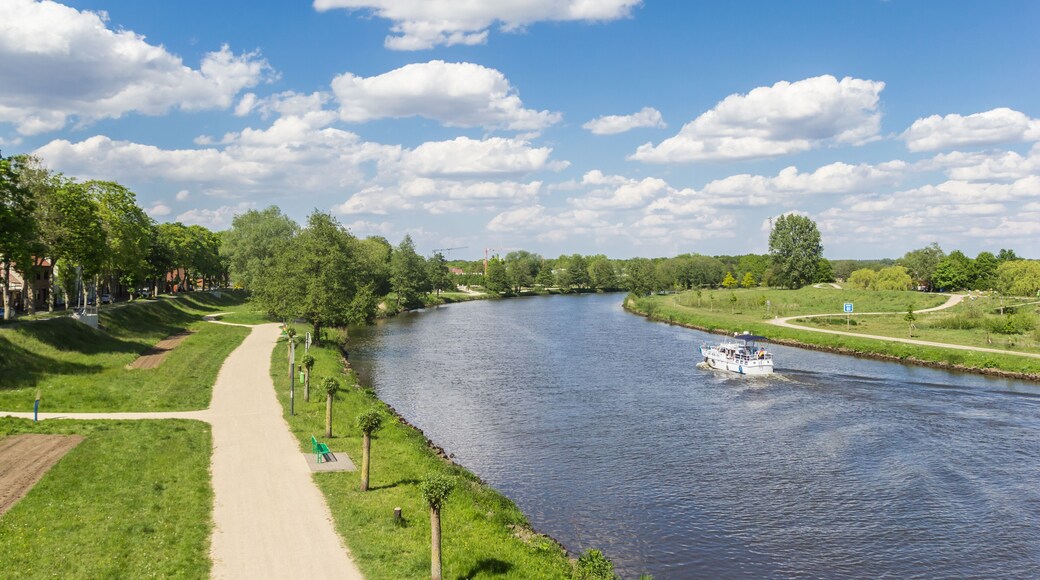Bicycle path along the river Ems in Haren