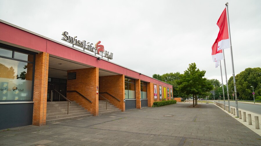 Swiss Life Hall which includes signage