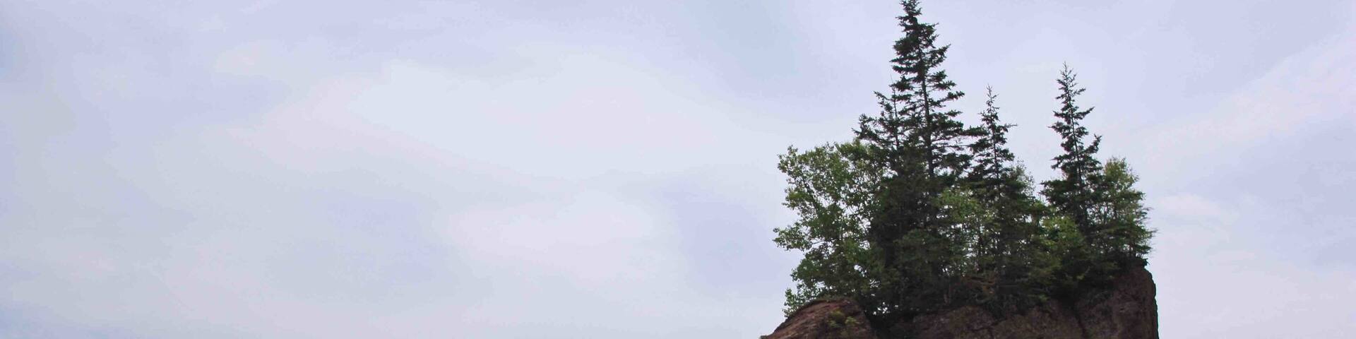 Kayaking in the Bay of Fundy around the Hopewell Rocks in New Brunswick. The highest tides in the world. We were walking around and under these rocks a few hours later.