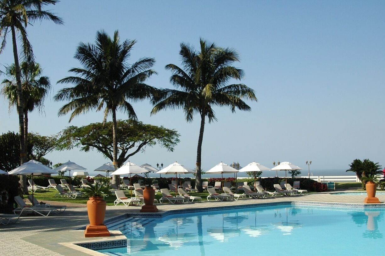 A luxurious hotel in Maputo, capital city of Mozambique.  Right in the middle of the city with a view of the sea.