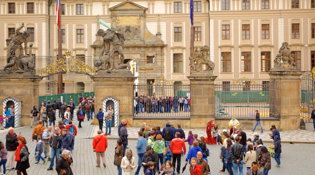Hradcany Castle District which includes heritage elements, a city and street scenes