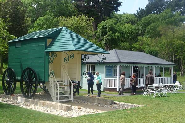 Queen Victoria's Bathing machine on Victoria's private beach at Osborne House near Cowes on the Isle of Wight. Now owned by English Heritage and open to the public. A great visit.