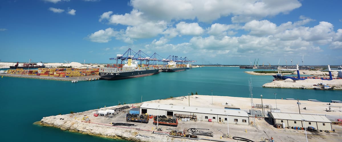 Beautiful view of the cranes and logistics at the harbour
