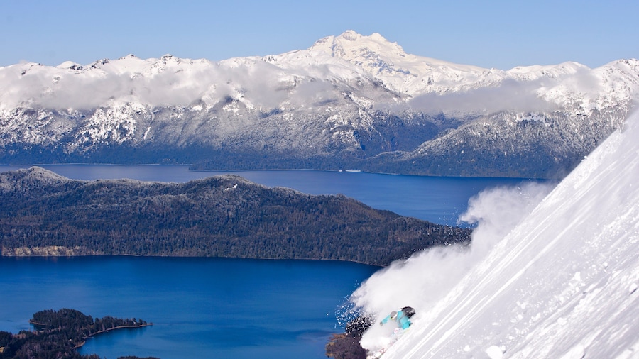 Cerro Bayo which includes a river or creek, mountains and snow boarding