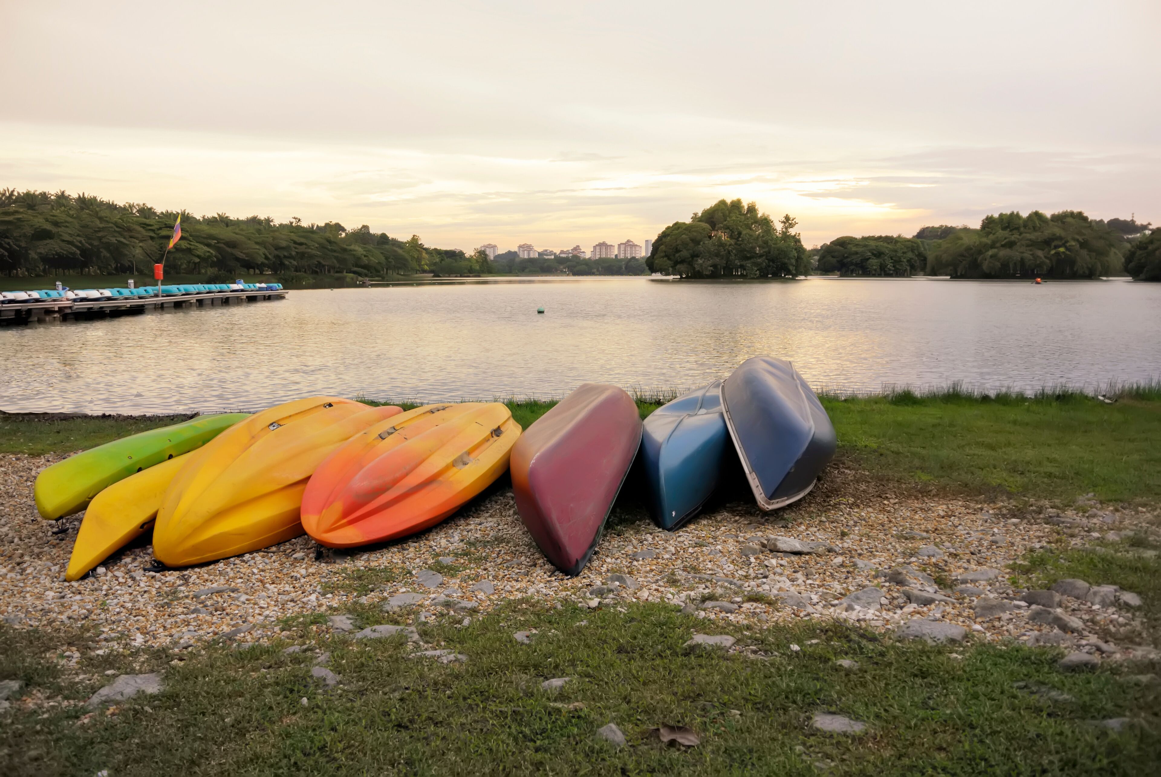 kayaking on the lake sunset in Putrajaya Malaysia